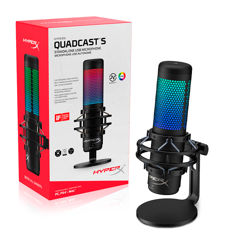 Micrófono Streamer Hyperx QuadCast S RGB