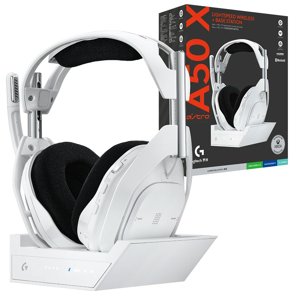 Diadema Gamer Inalámbrica Astro A50 X Xbox + PS5 + PC / MAC (Blanco)