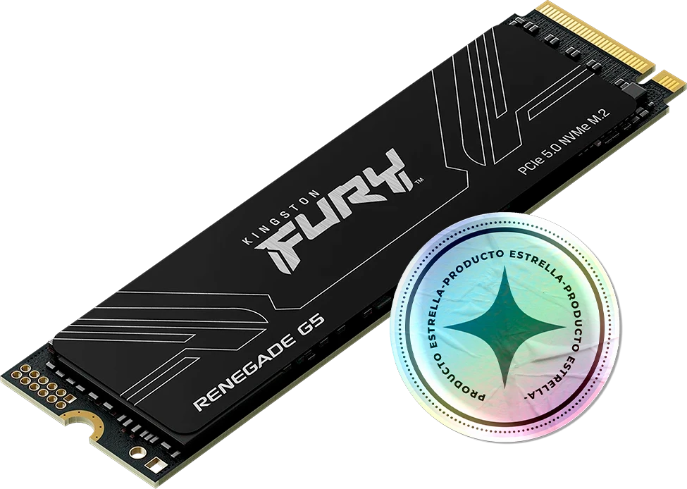 Unidad Sólida Kingston FURY Renegade G5 PCIe 5.0 NVMe M.2 1TB (14.200MB/s /11.000MB/s)