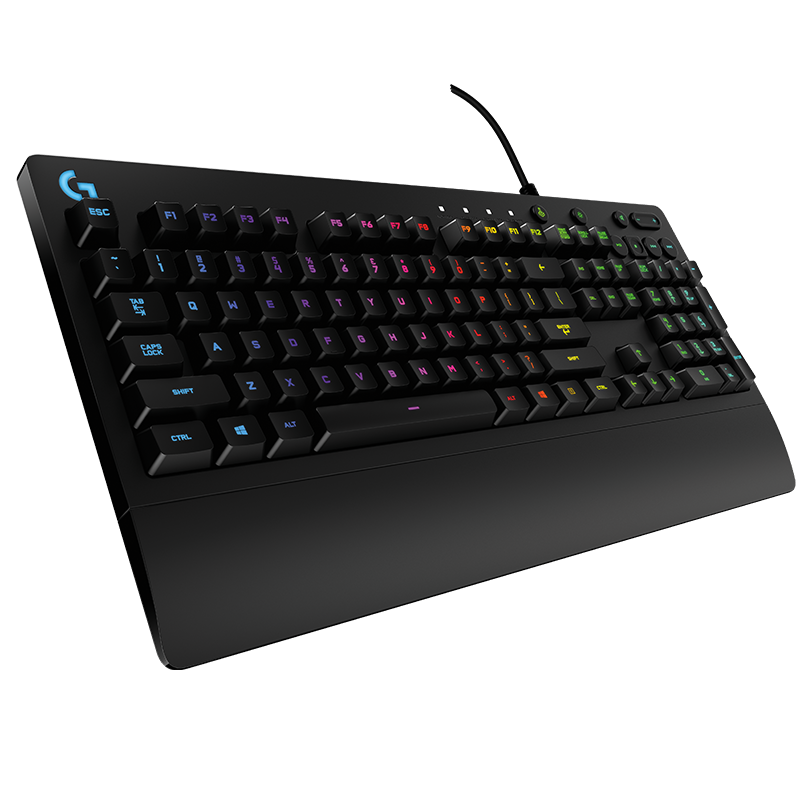 Teclado Gamer Logitech G213 Prodigy · Alámbrico USB-A · Full Size · Membrana · RGB · Inglés