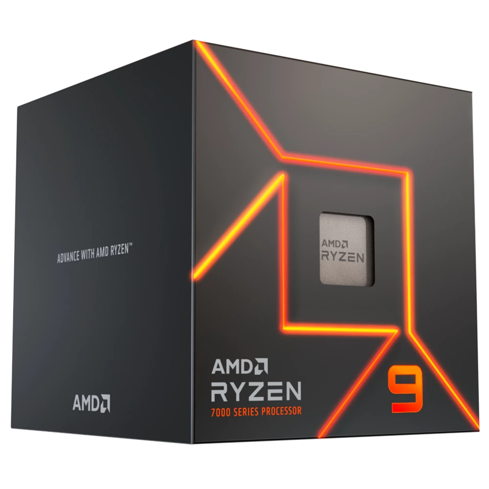 Procesador AMD Ryzen 9 7900 · AMD Socket AM5 · 12 Núcleos / 24 Hilos · 3.7-5.4 GHz · Gráficos AMD Radeon · Disipador Incluido