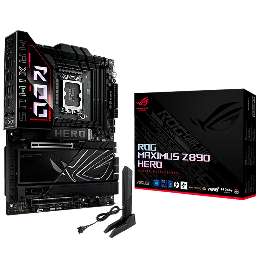 Placa Madre ASUS ROG Maximus Z890 Hero · Intel LGA 1851 · ATX · DDR5 · WiFi 7 / Bluetooth 5.4