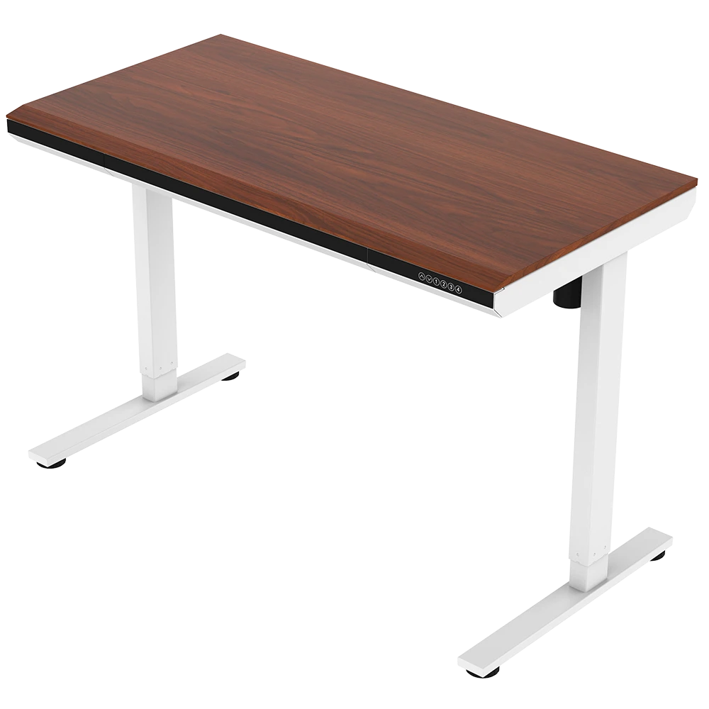 Escritorio Eléctrico Ajustable en Altura 120x60 cm 1 Motor - Tauret Bosco Nogal Oscuro