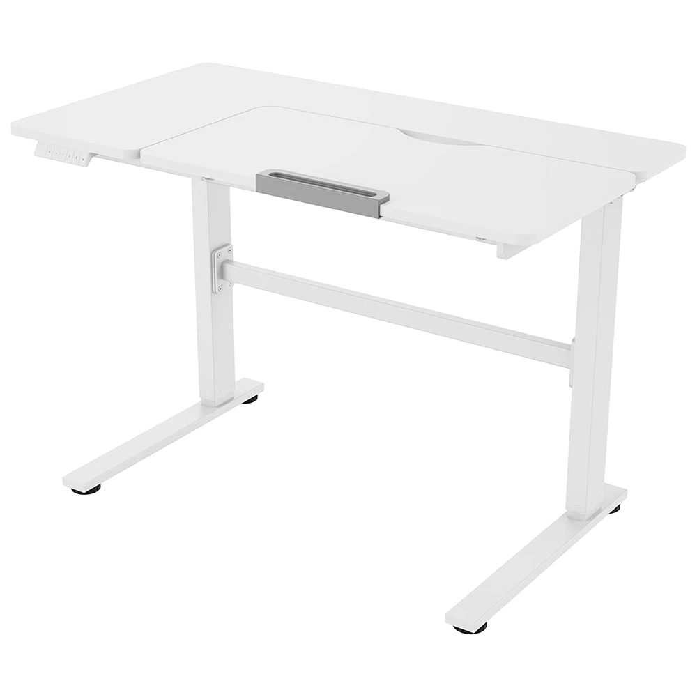 Escritorio Eléctrico Ajustable en Altura 112x60 cm 1 Motor - Tauret Plánika Blanco