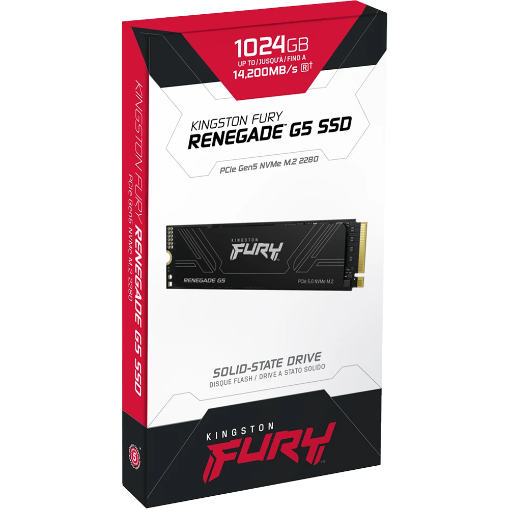 SSD M.2 Kingston FURY Renegade G5 · 1TB · NVMe PCIe 5.0 · 14.200/11.000 MB/s