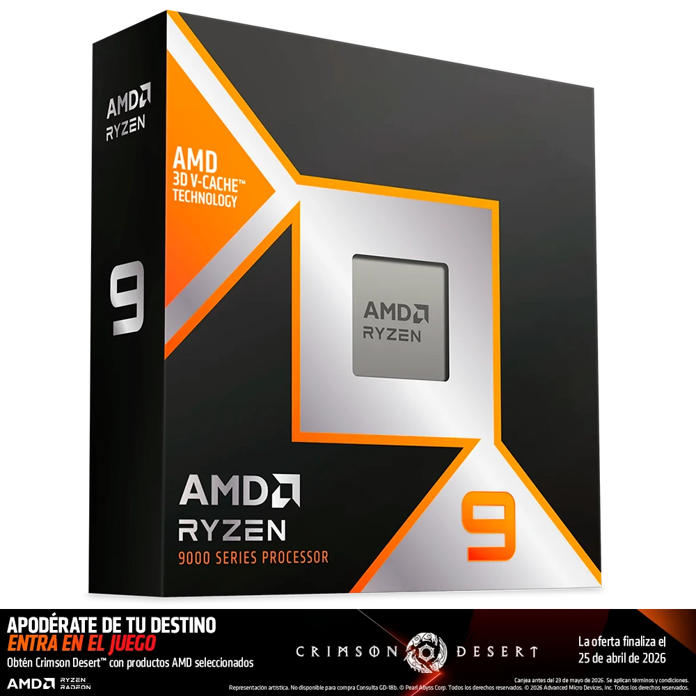 Procesador AMD Ryzen 9 9950X3D AM5 (4.3GHz-5.7GHz) No Fan/Vídeo